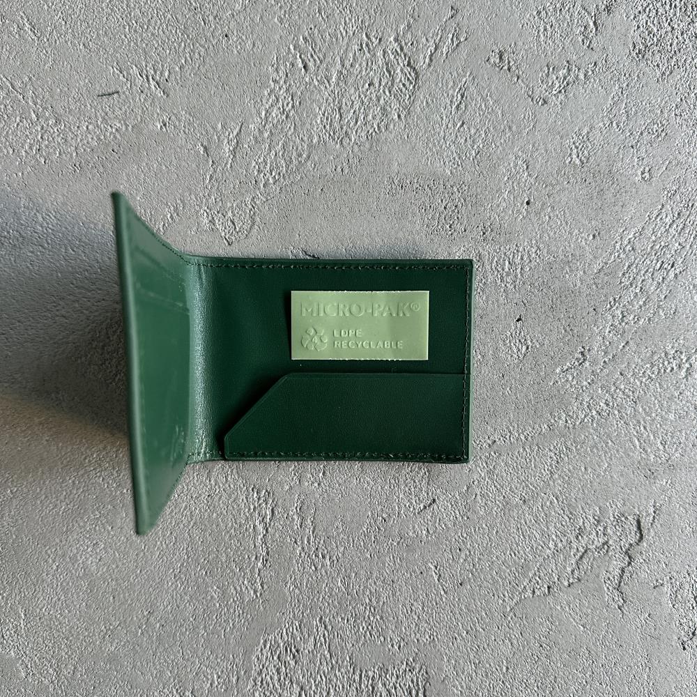 100% genuine leather card holder-green