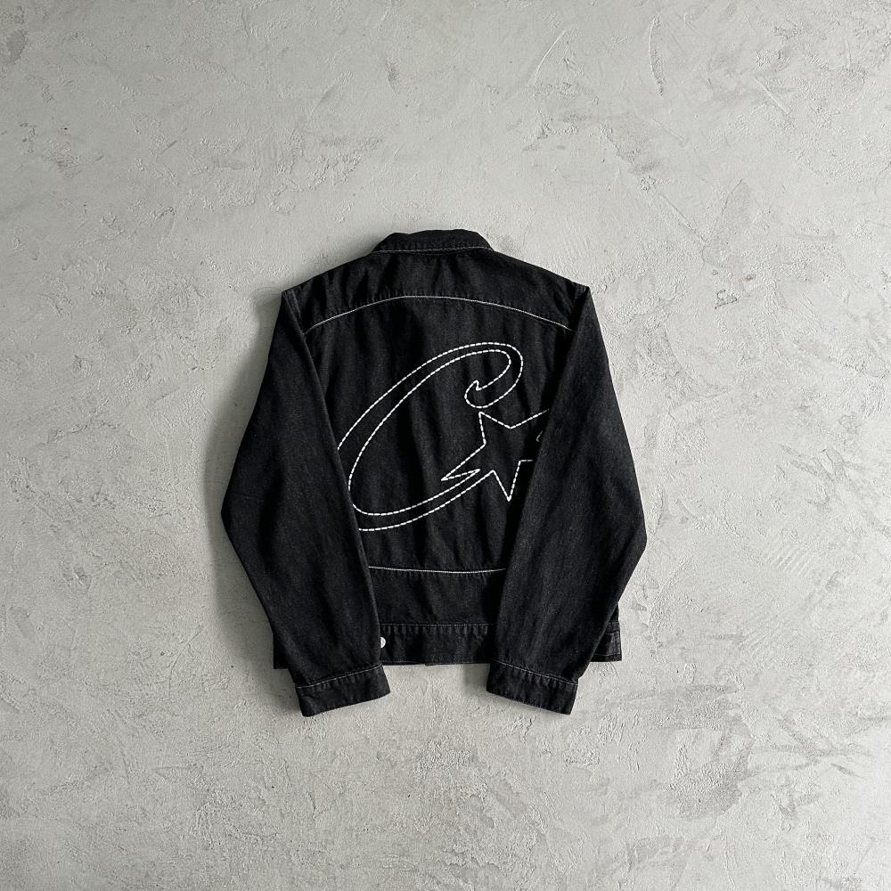 c-star denim jacket-black