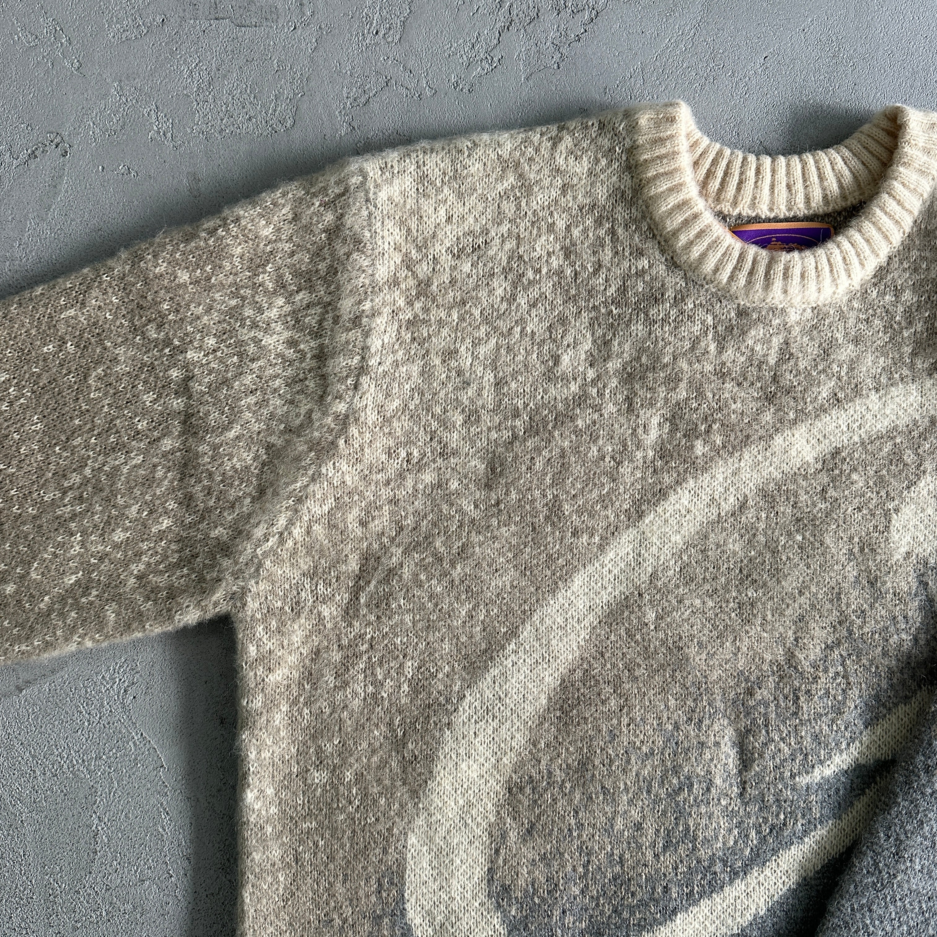 c star mohairknit sweater -grey