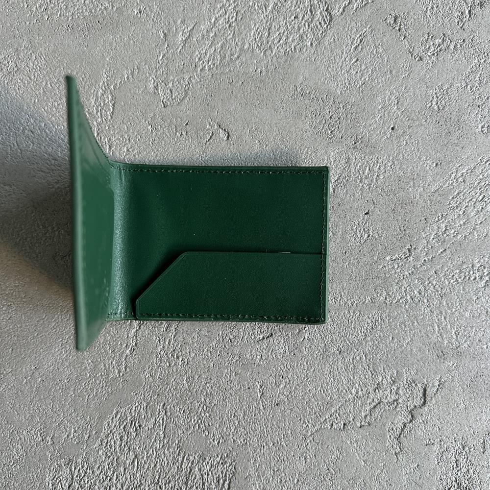 100% genuine leather card holder-green