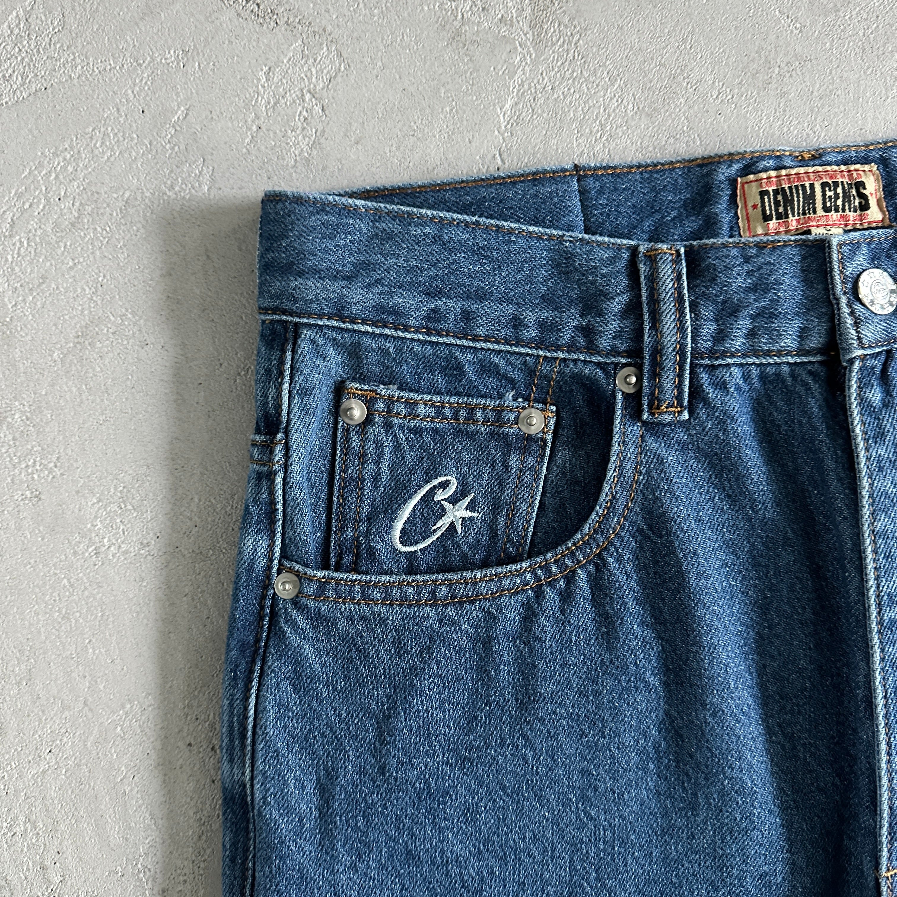 EMBOSSED C-STAR DENIM WORK PANT