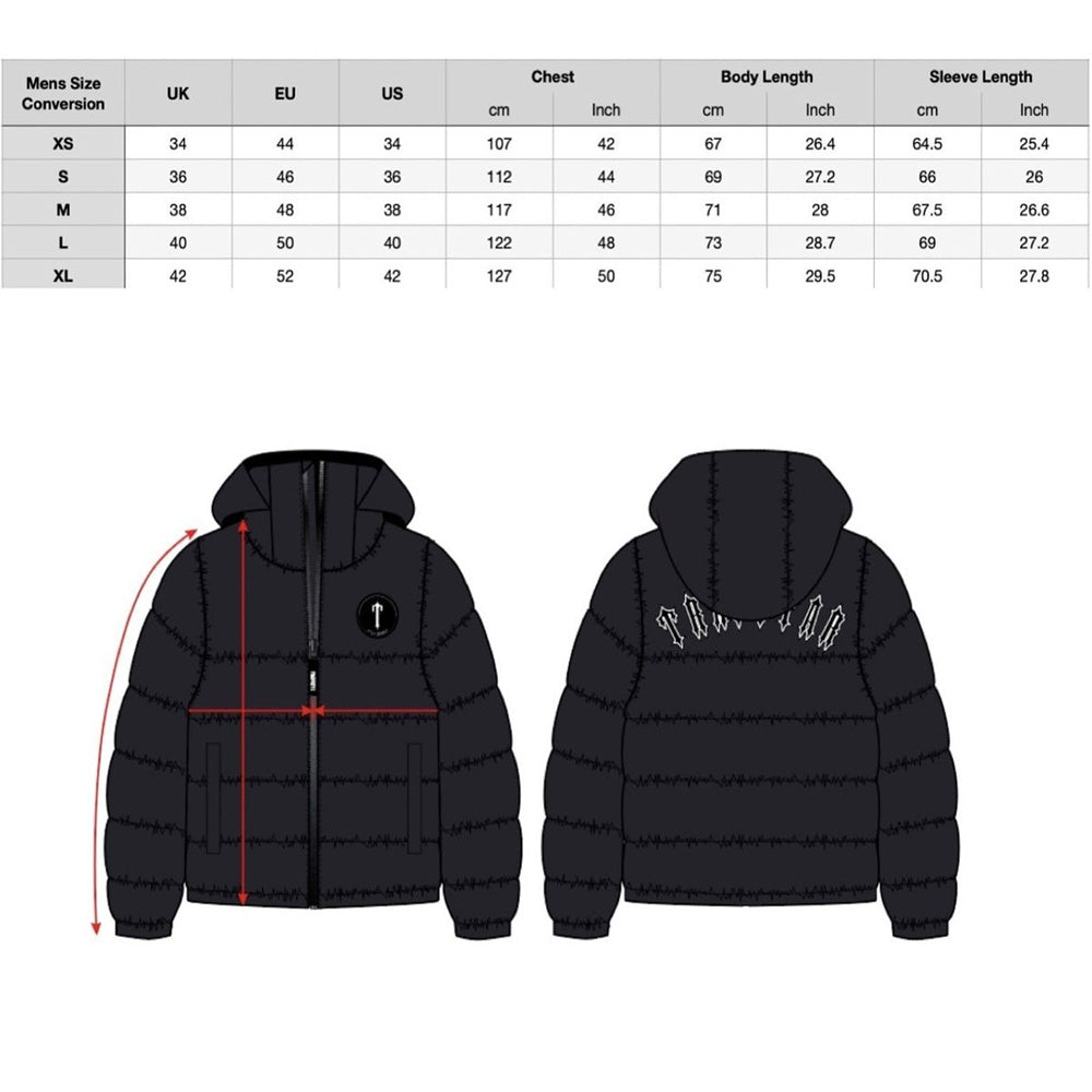 DECODED 2022 HOODED PUFFER-BLACK GRADIENT