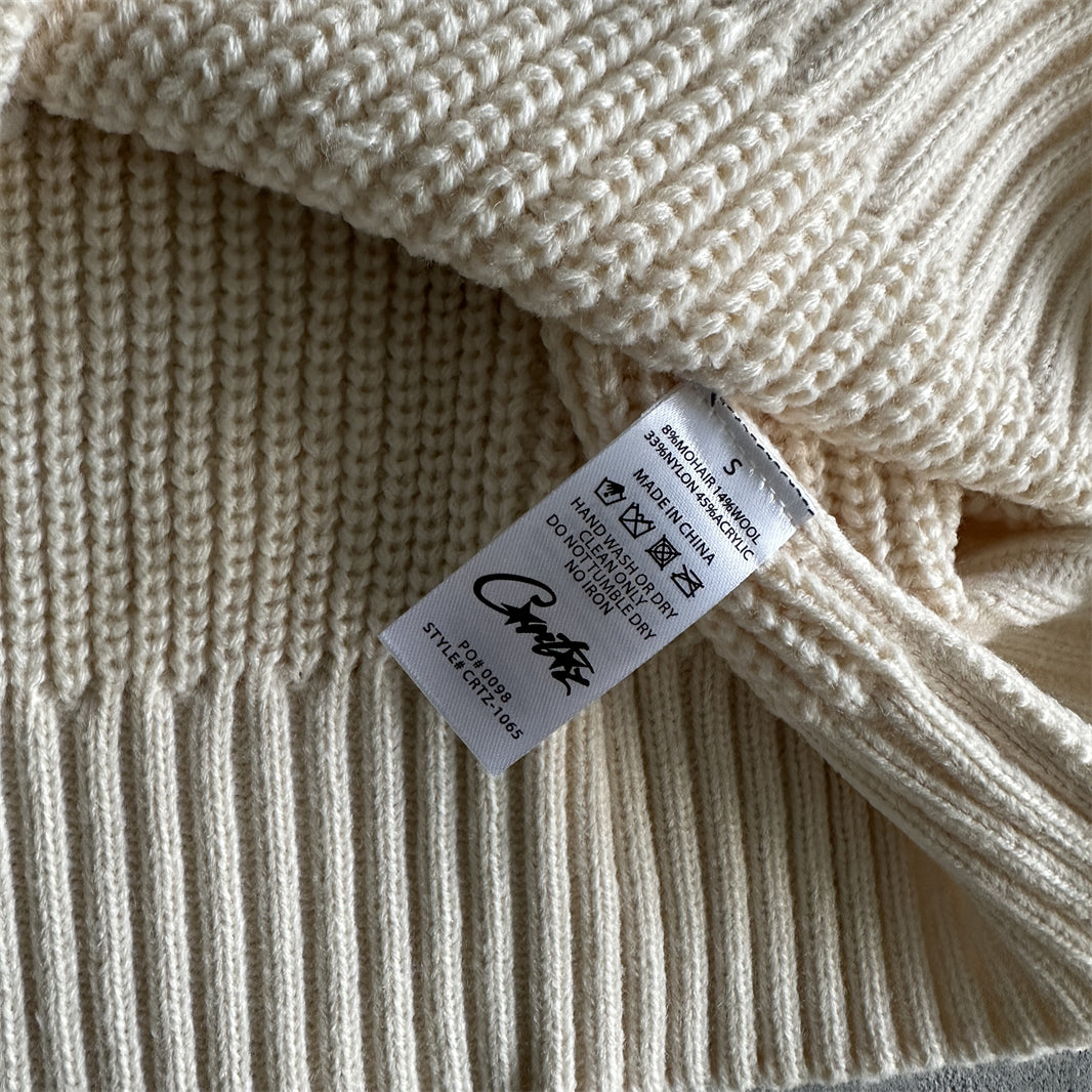 st knit sweater -White