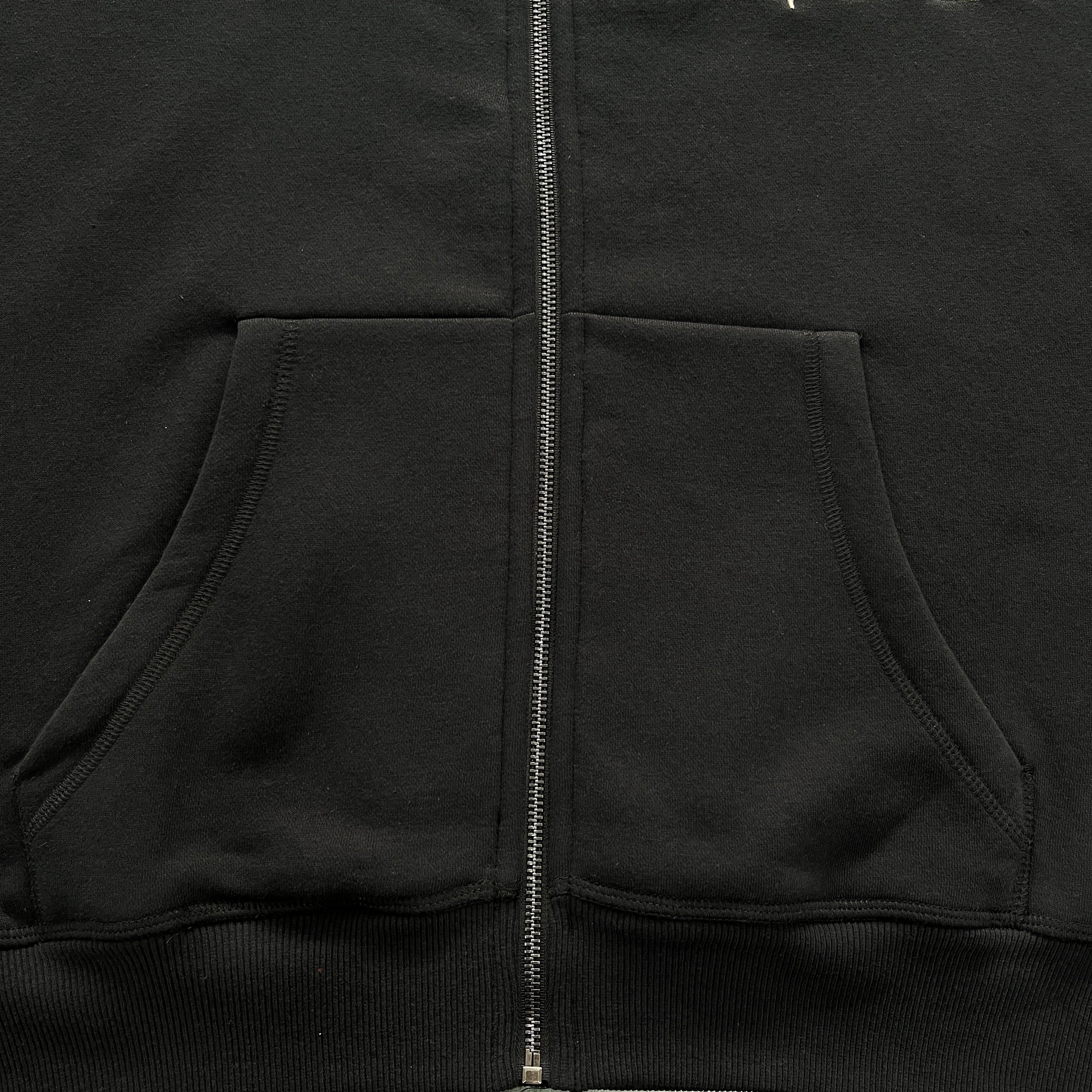 SCRIP ZIP THROUGH TRACKSUIT-BLACK WASHED