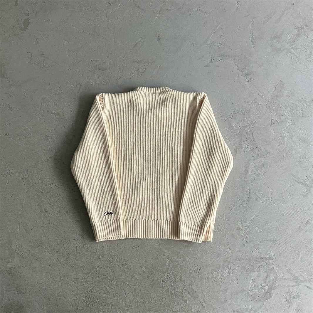 st knit sweater -White