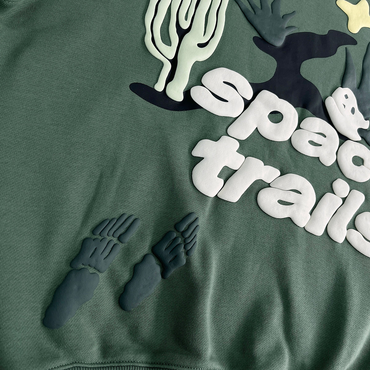 BPM “space trails”hoodie - green