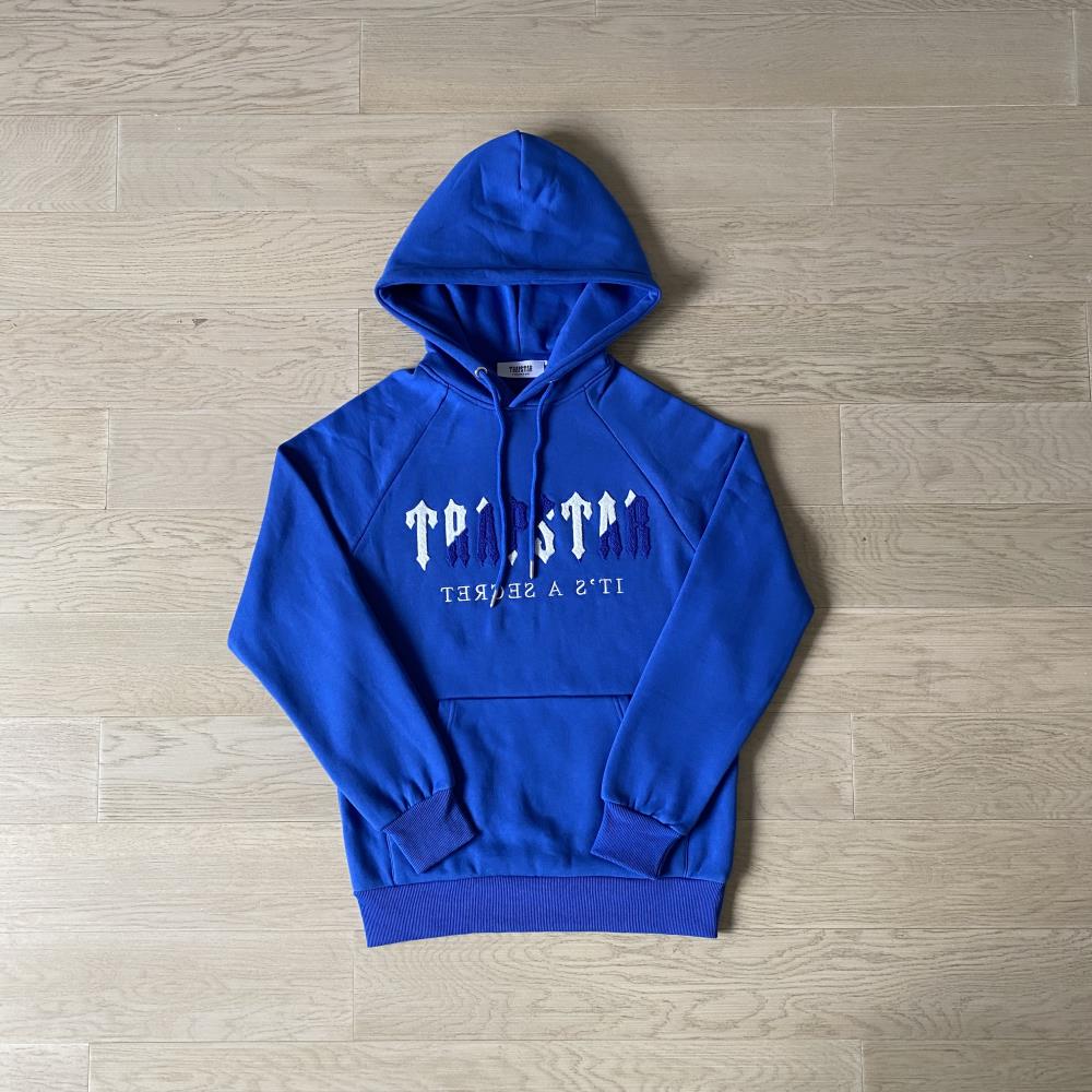 CHENILLE DECODED HOODED TRACKSUIT - DAZZLING BLUE/WHITE