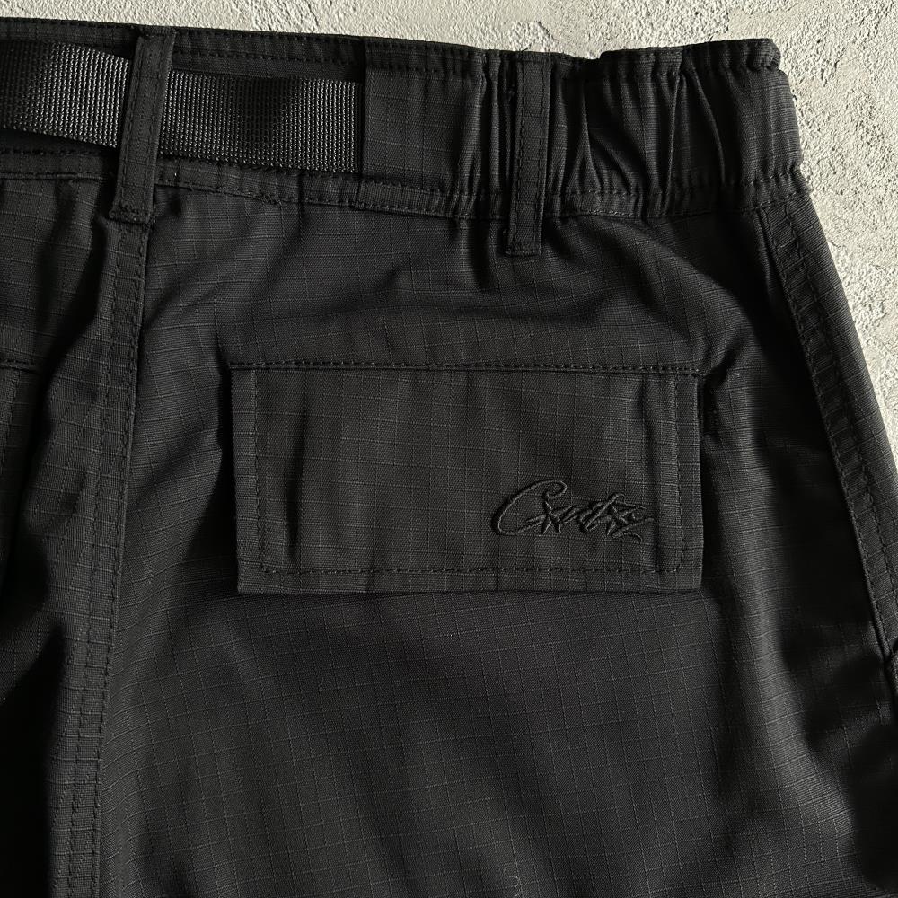 black cargo shorts