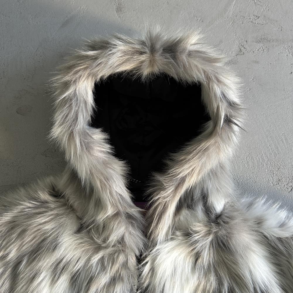 faux fur hooded jacket