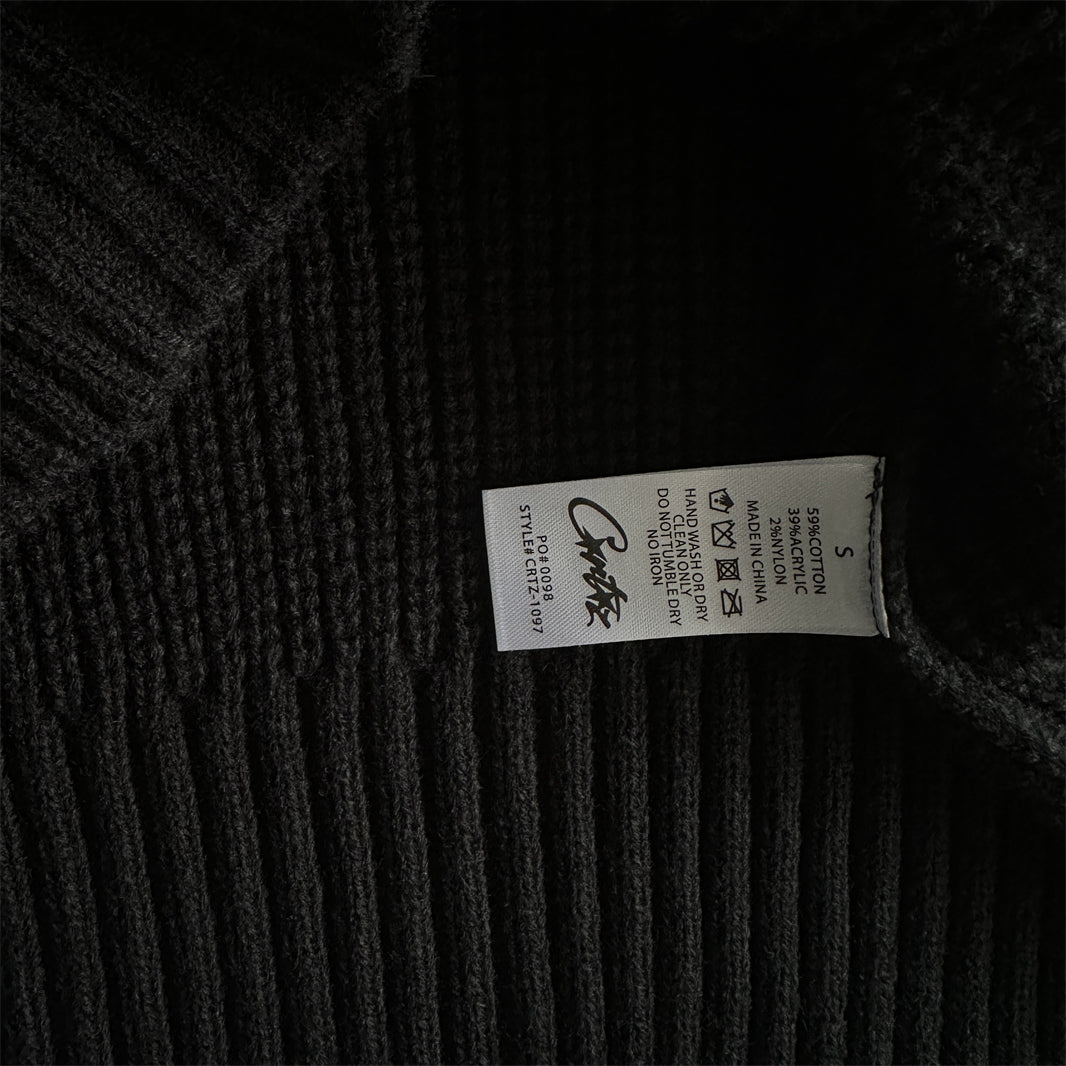 st knit sweater -black