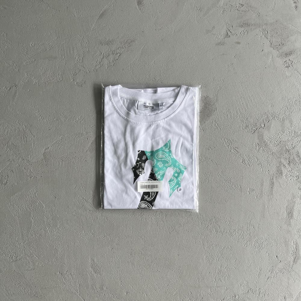 irongate palsley tee-whiteteal white